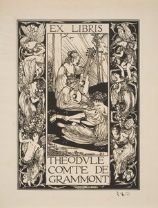 Ex libris di Theodule, Conte di Grammont da Robert Anning Bell